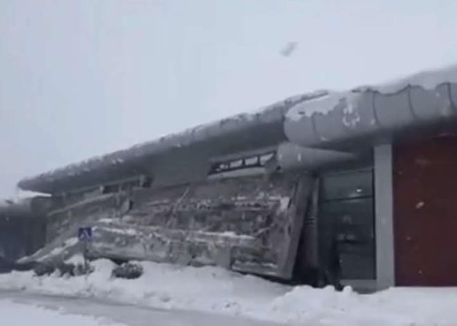 დიდთოვლობას ვერ გაუძლო და ბათუმის აეროპორტის შენობა ჩაინგრა